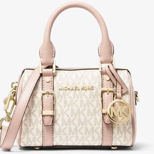 Michael Kors
Women's Pink Bedford Legacy Extra-small Logo Duffle Crossbody Bag